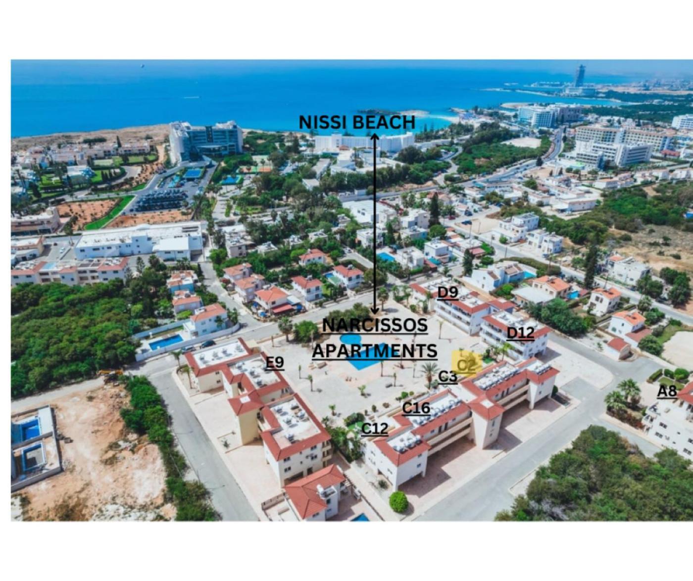 Narcissos 'Nissi Beach' Apartment C2 Ajía Nápa Eksteriør bilde